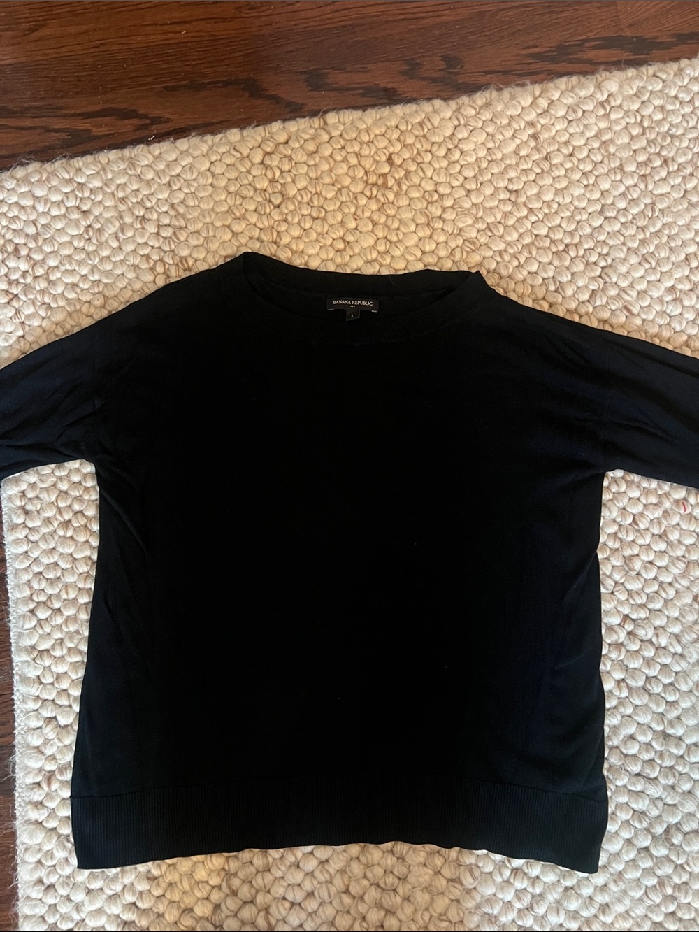 Banana Republic Black Long-Sleeve Crewneck light sweater